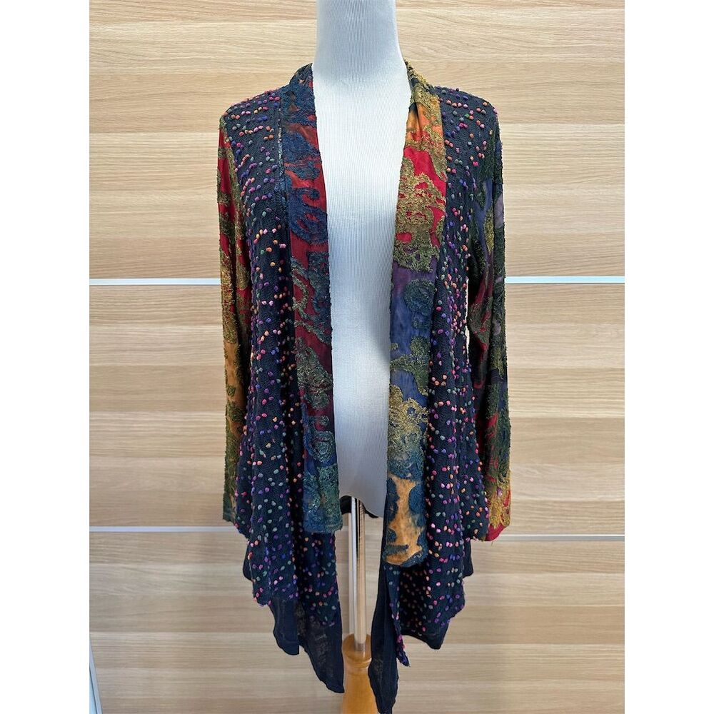 Palila San Francisco Women's Multicolor Chenille Cardigan Size S Geometric